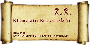 Klimstein Krisztián névjegykártya